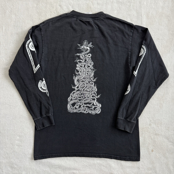 Vintage 90s Neurosis Through Silver in Blood T Shirt M Black Long Sleeve Metal - Picture 6 of 7